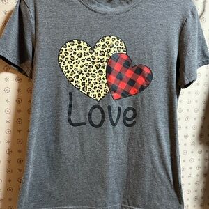 Gray Love Heart Women's T-Shirt